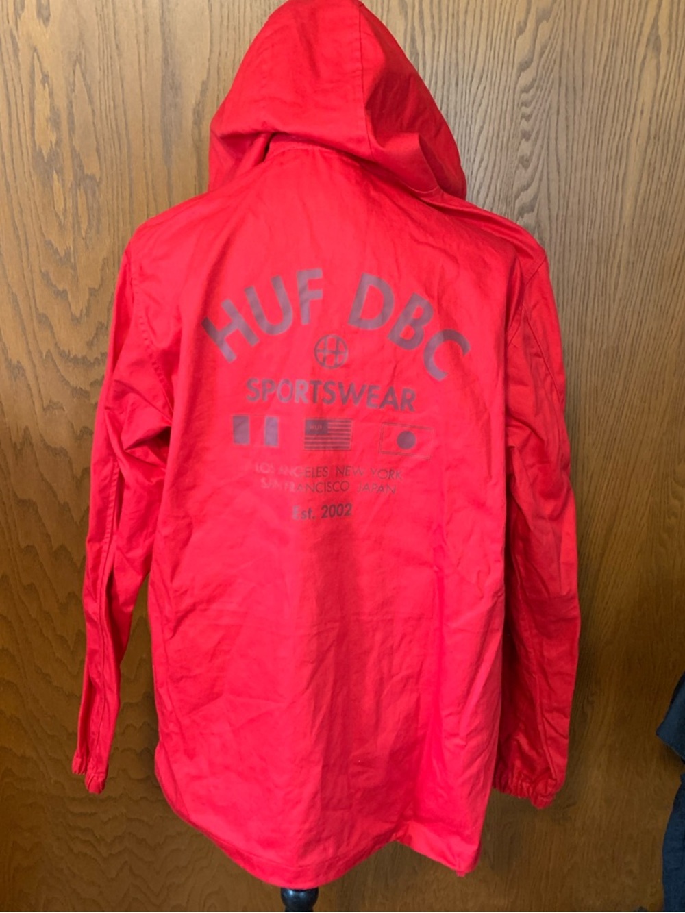 HUF Red Hooded Sportswear Jacket